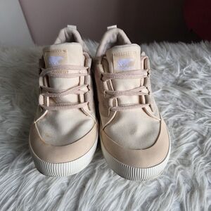 Sorel Womens Out N About II Low Sneakers Shoes Lace Up Pink Canvas Sz 9